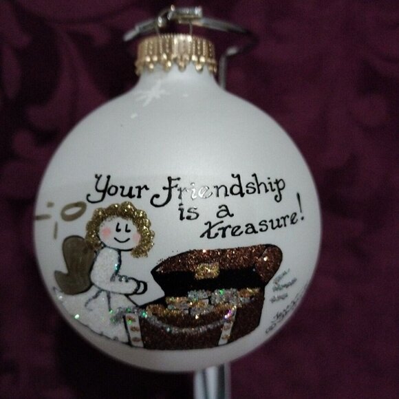 Heart Gifts Teresa Thibault Hand Painted SIGNED Your Friendship Is A Treasure 3" - Picture 2 of 9